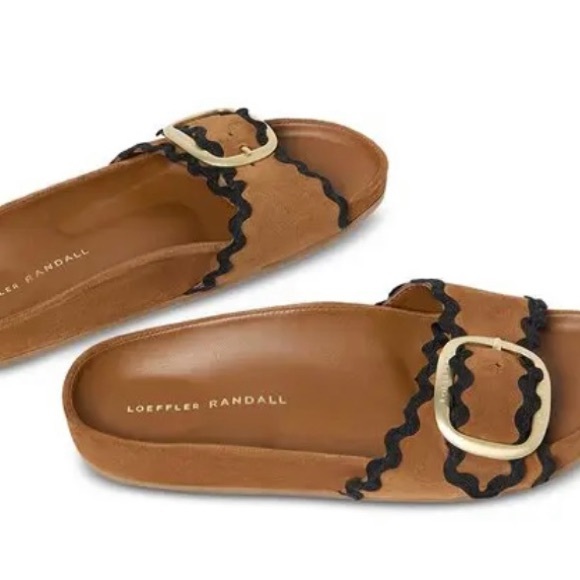 Loeffler Randall Brown Sandals with Black Trim